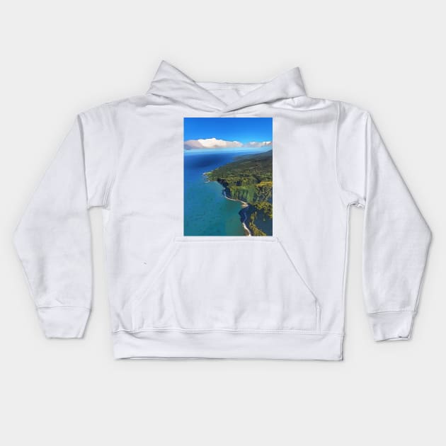 Maui shoreline Kids Hoodie by WelshDesigns